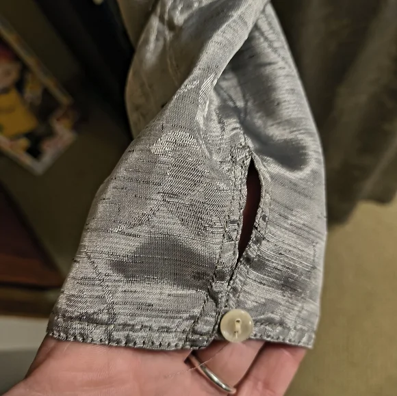 Vintage Scott McClintock For Gunne Sax Dress Silver Size 12 - Picture 4 of 9